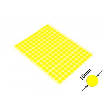 Okrągłe kolorowe naklejki znakujące bez zadruku 10mm żółte