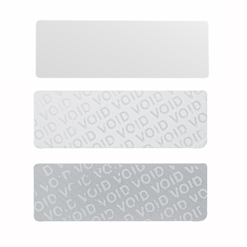 Biała naklejka prostokątna VOID o wysokiej przyczepności 60x20mm