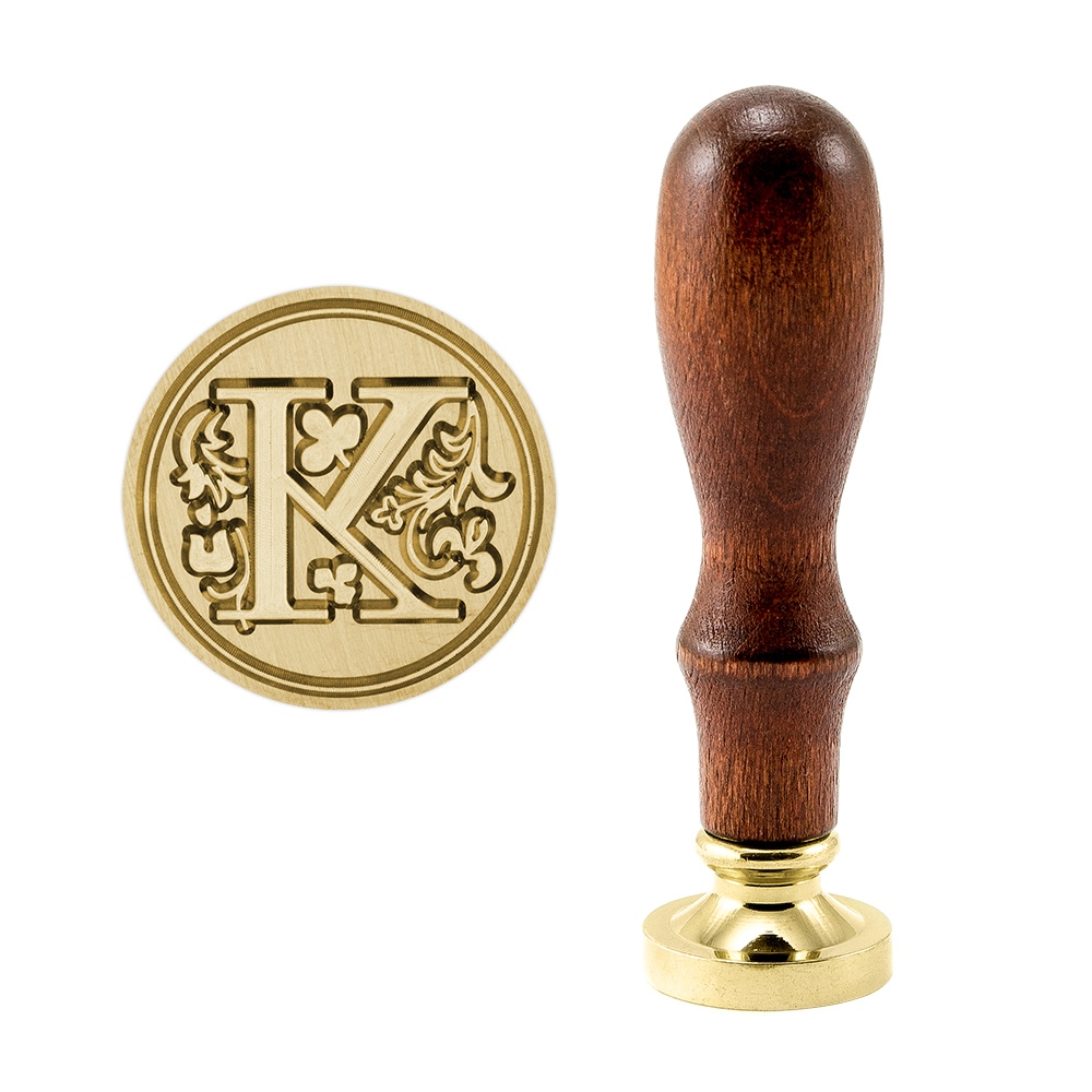 Stempel ręczny (pieczęć) do laku - dekoracyjna drukowana litera K