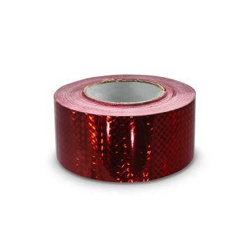 Samoprzylepna taśma holograficzna 50 mm, motyw czerwonych kwadracików