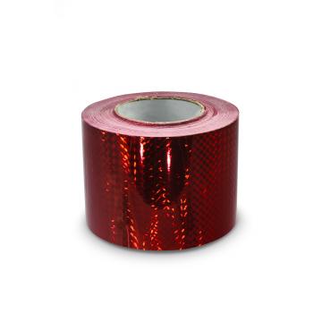 Samoprzylepna taśma holograficzna 100 mm, motyw czerwonych kwadracików