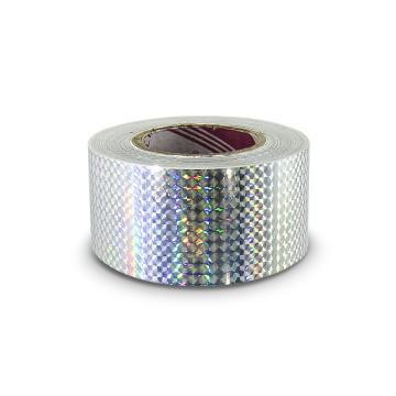 Samoprzylepna taśma holograficzna 50 mm, motyw srebrnych kwadracików