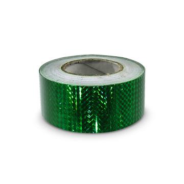 Samoprzylepna taśma holograficzna 50 mm, motyw zielonych kwadracików
