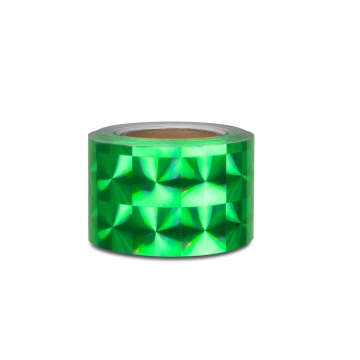 Samoprzylepna taśma holograficzna 100 mm, MOTYW - kwadraty zielony
