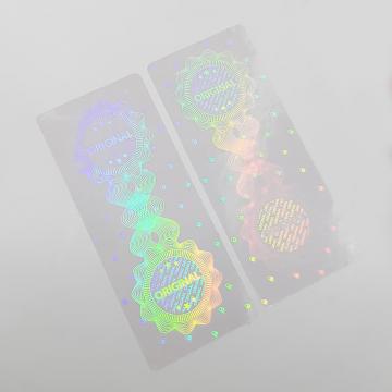 Przezroczyste naklejki holograficzne do pudełek Original 15x35mm