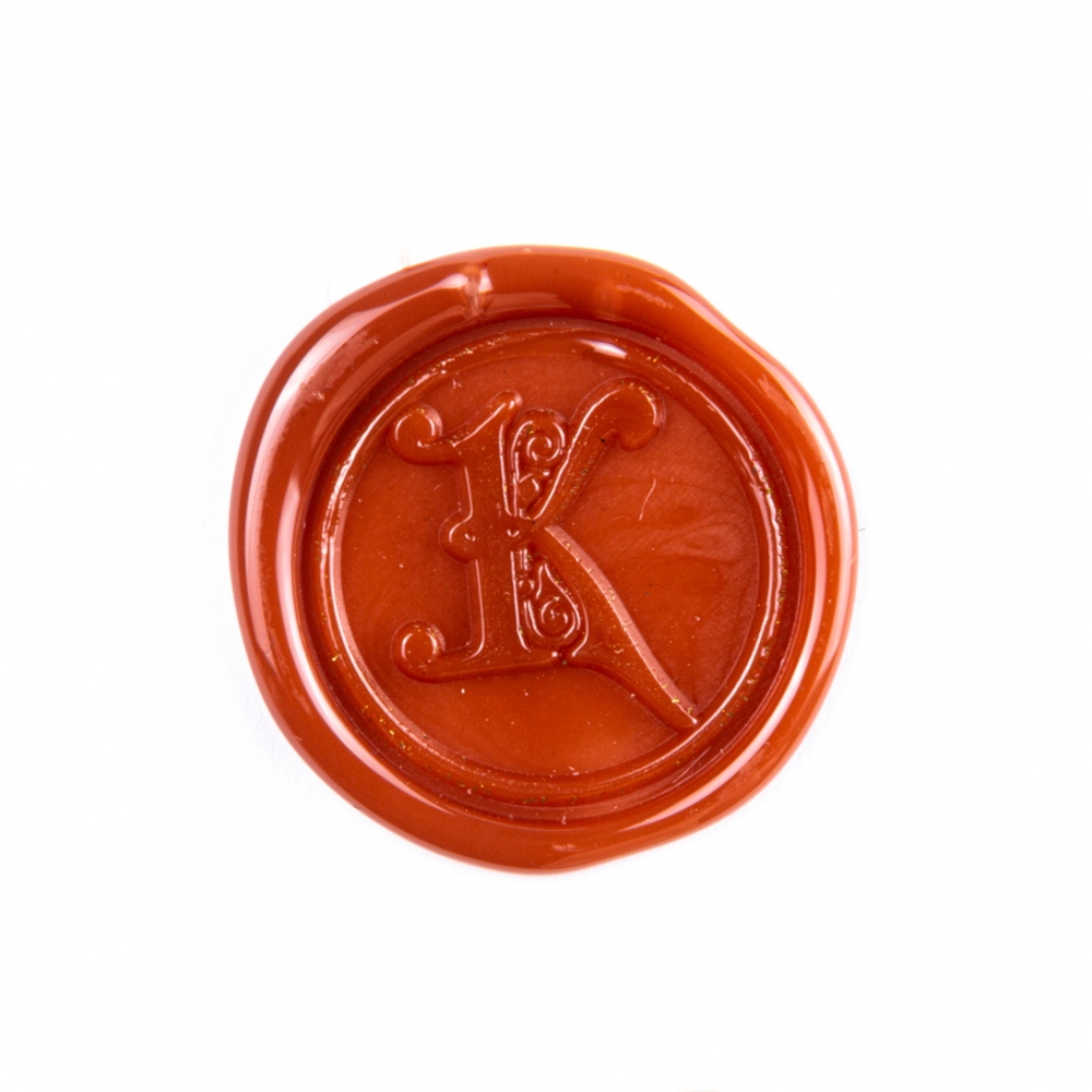 Stempel ręczny (pieczęć) do laku - dekoracyjna litera K