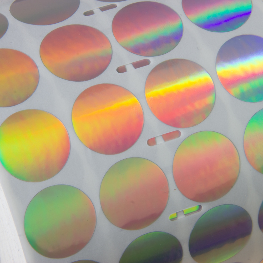 Srebrna holograficzna naklejka zabezpieczająca VOID do nadruku 20mm
