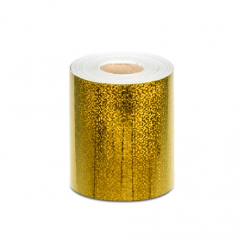 Samoprzylepna taśma holograficzna 100 mm, motyw kółka złota