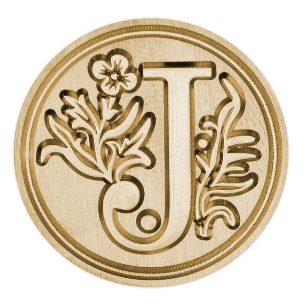 Stempel ręczny (pieczęć) do laku - dekoracyjna drukowana litera J