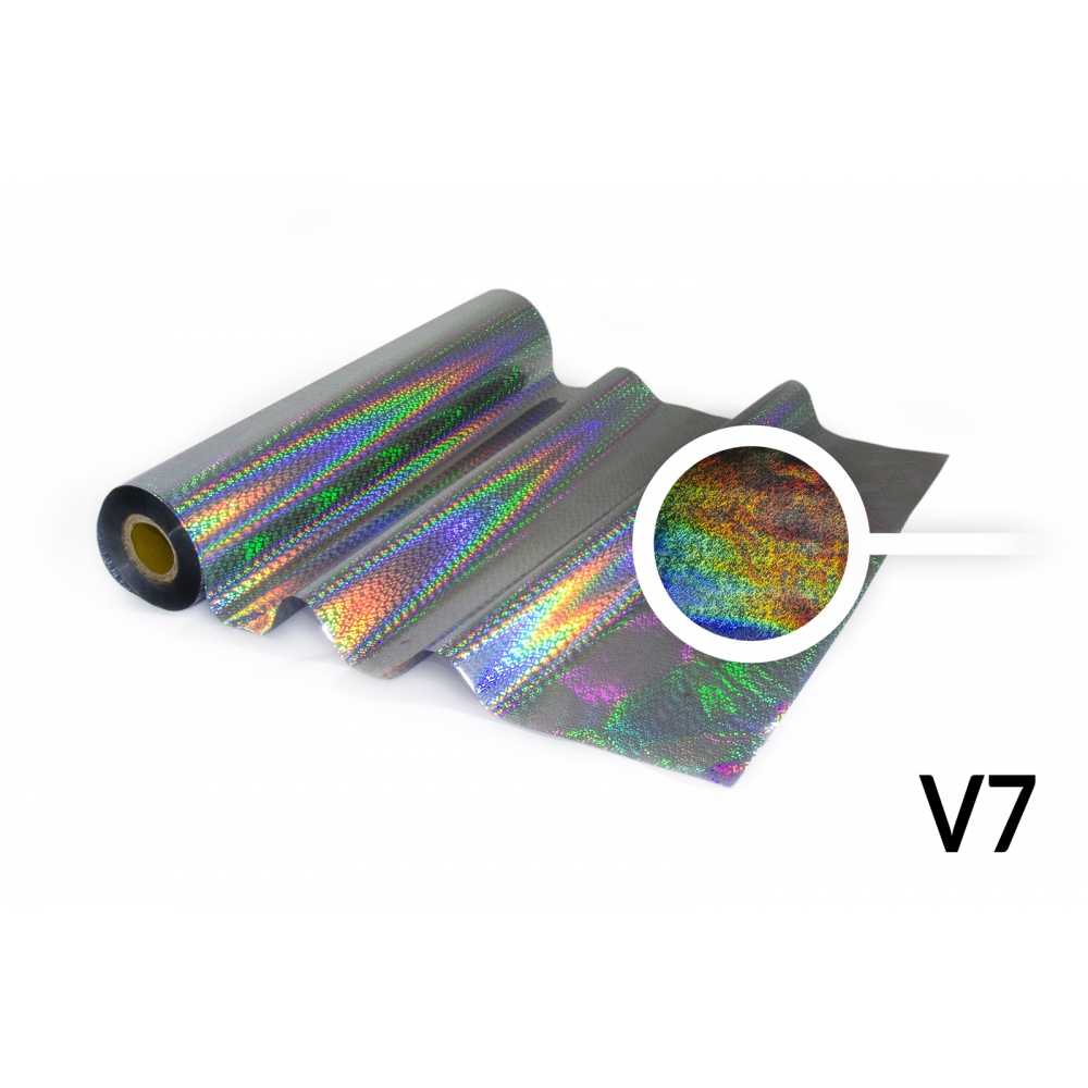 Folia do termodruku - V7 holograficzna srebrna ze wzorem ruchomego szumu