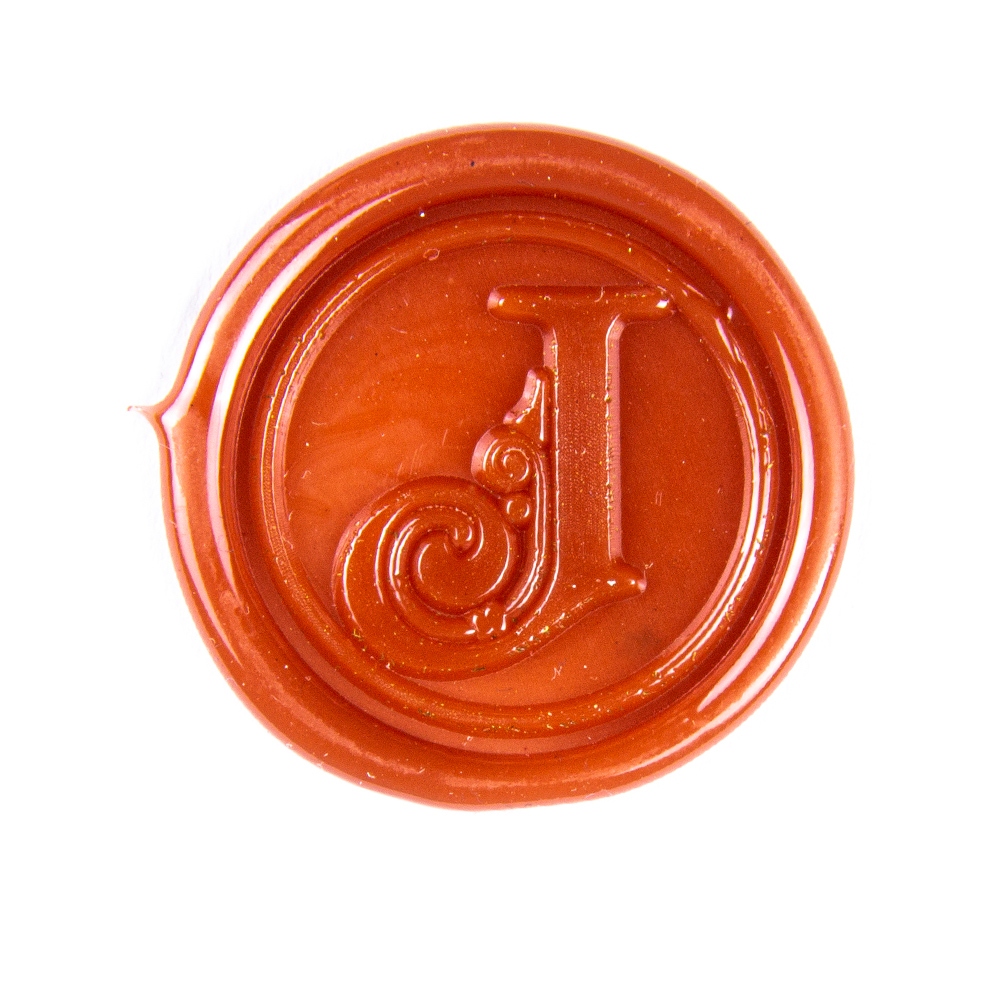 Stempel ręczny (pieczęć) do laku - dekoracyjna litera J