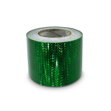 Samoprzylepna taśma holograficzna 100 mm, motyw zielonych kwadracików