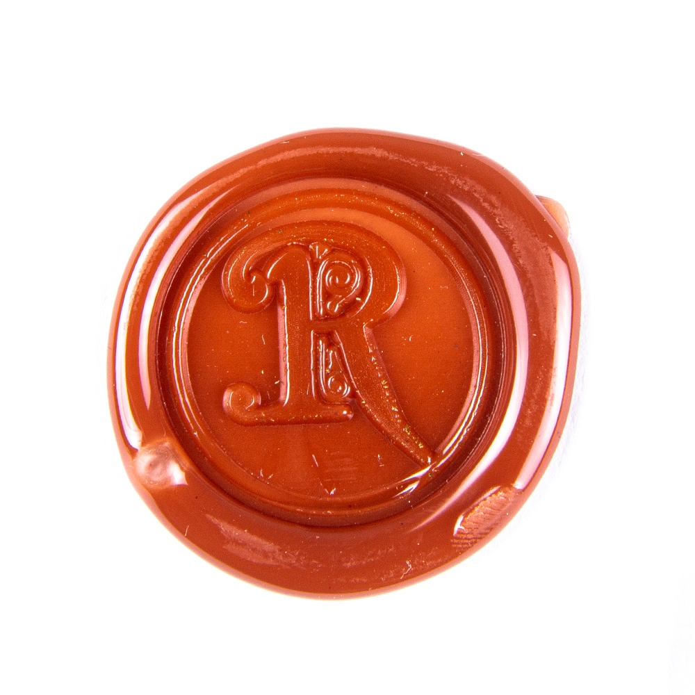 Stempel ręczny (pieczęć) do laku - dekoracyjna litera R