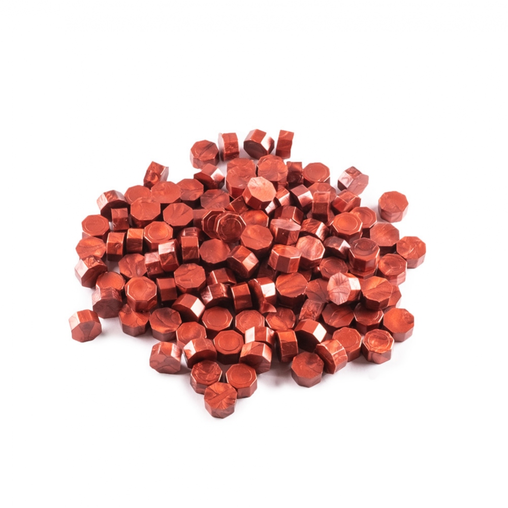 Lak do pieczęci czerwono brązowy metaliczny - granulowany 30g - Typ 3