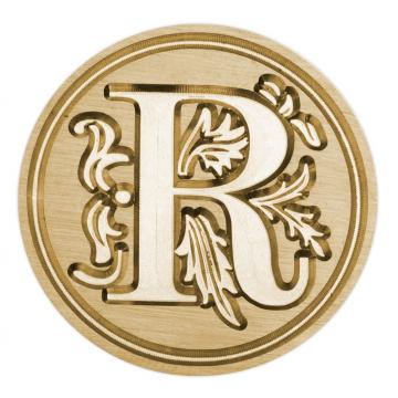 Stempel ręczny (pieczęć) do laku - dekoracyjna drukowana litera R