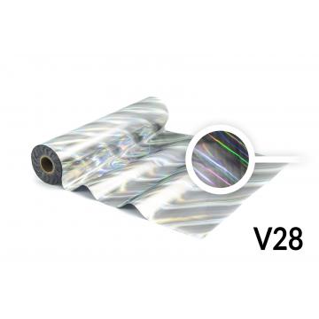 Folia do termodruku - V28 holograficzna srebrna ukośna