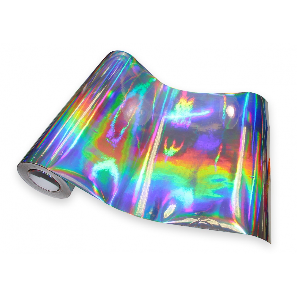 Uniwersalna samoprzylepna folia holograficzna na metry MOTYW 3 lustro - srebrna