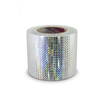 Samoprzylepna taśma holograficzna 100 mm, motyw srebrnych kwadracików