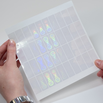 Przezroczyste naklejki holograficzne do pudełek Original 15x35mm
