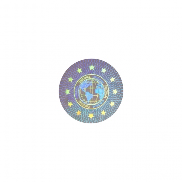 Oryginalna przezroczysta naklejka holograficzna z motywem globusa 20 mm