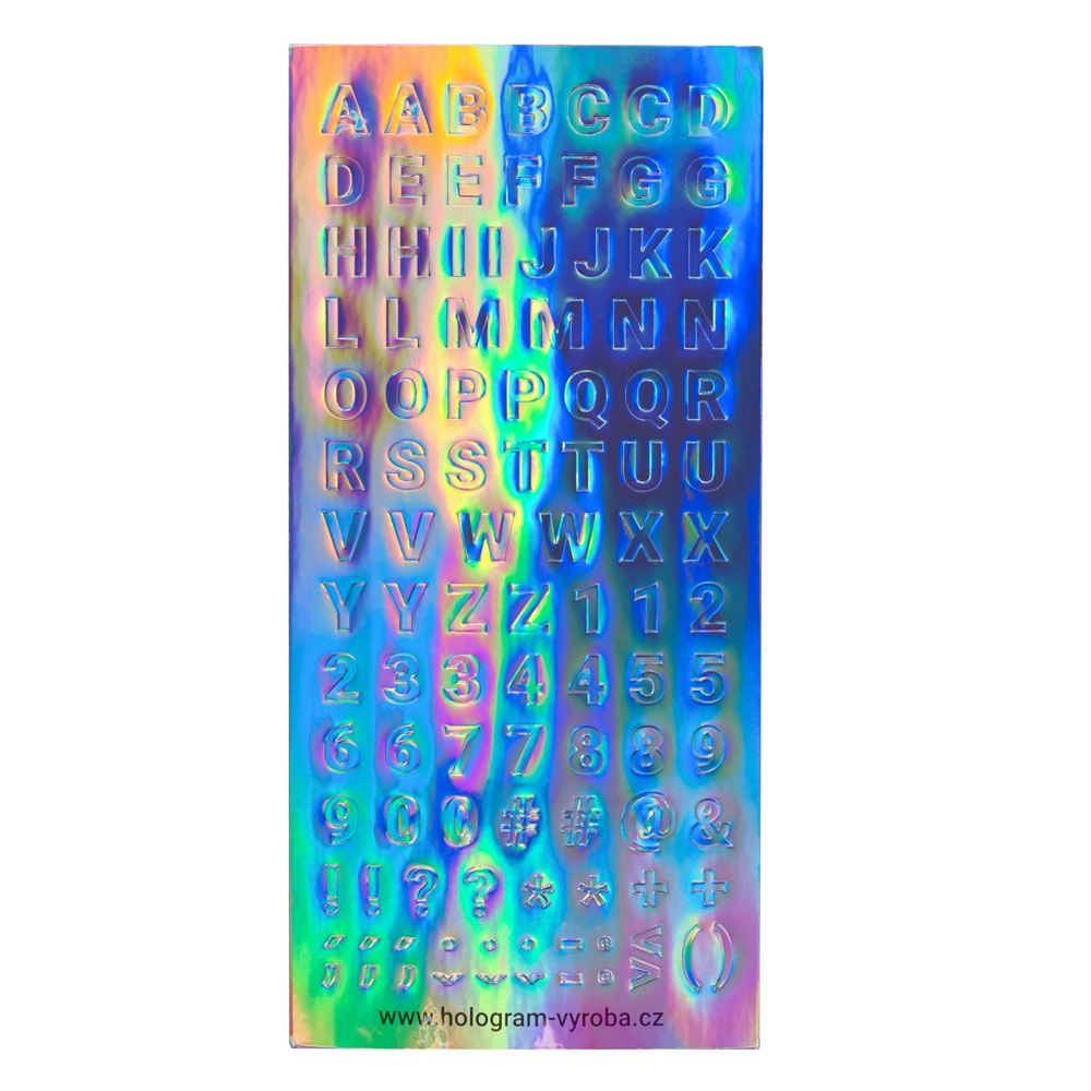 Ozdobny zestaw liter i znaków holograficznych 11mm