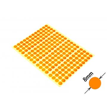 Okrągłe kolorowe naklejki znakujące bez zadruku, 8 mm pomarańczowe