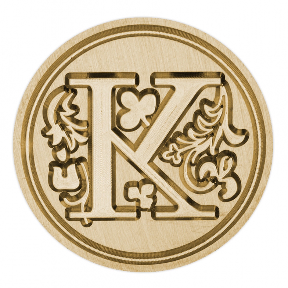 Stempel ręczny (pieczęć) do laku - dekoracyjna drukowana litera K