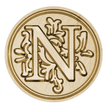 Stempel ręczny (pieczęć) do laku - dekoracyjna drukowana litera N