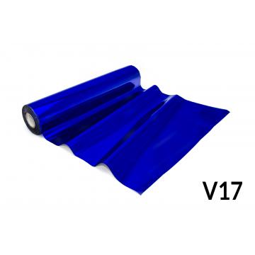 Folia do termodruku - V17  błyszczący niebieski w kropki